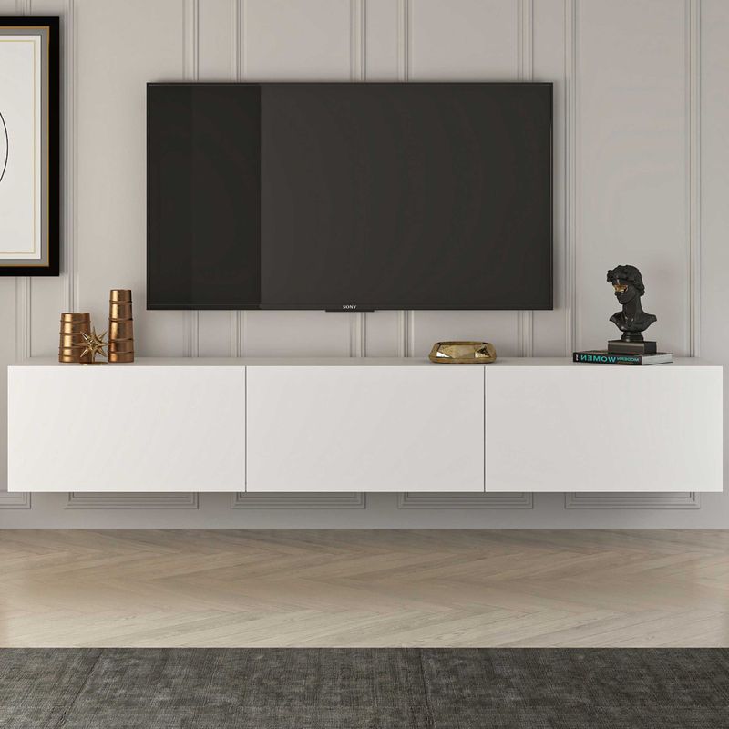 Kalune Design - Snug - TV-meubel - Wit - Spaanplaat - Breedte 150 cm