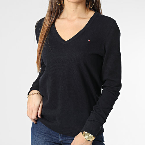 Pull Col V Femme Heritage 5294 Bleu Marine