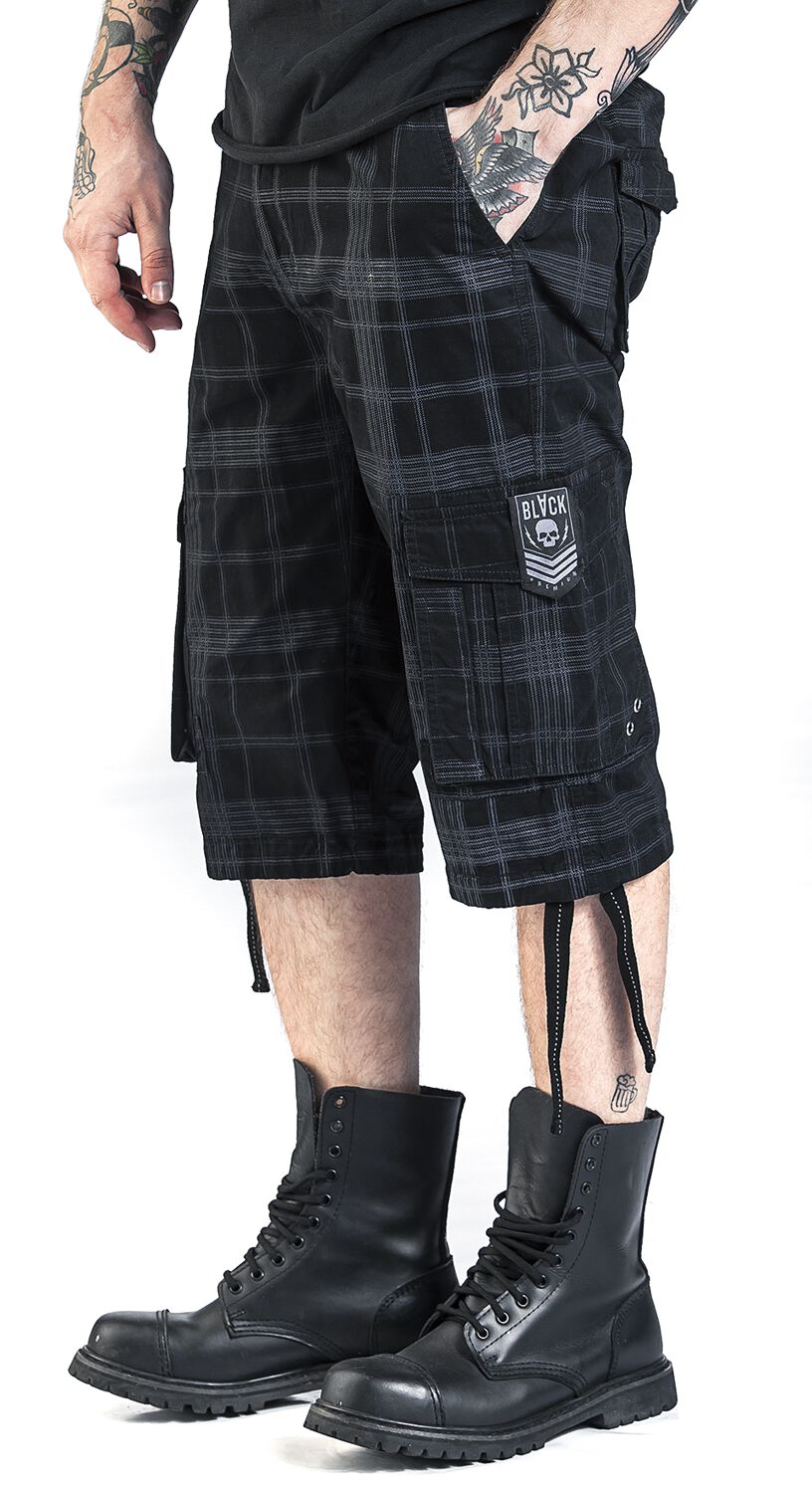 Short Noir À Carreaux | Black Premium by EMP Short