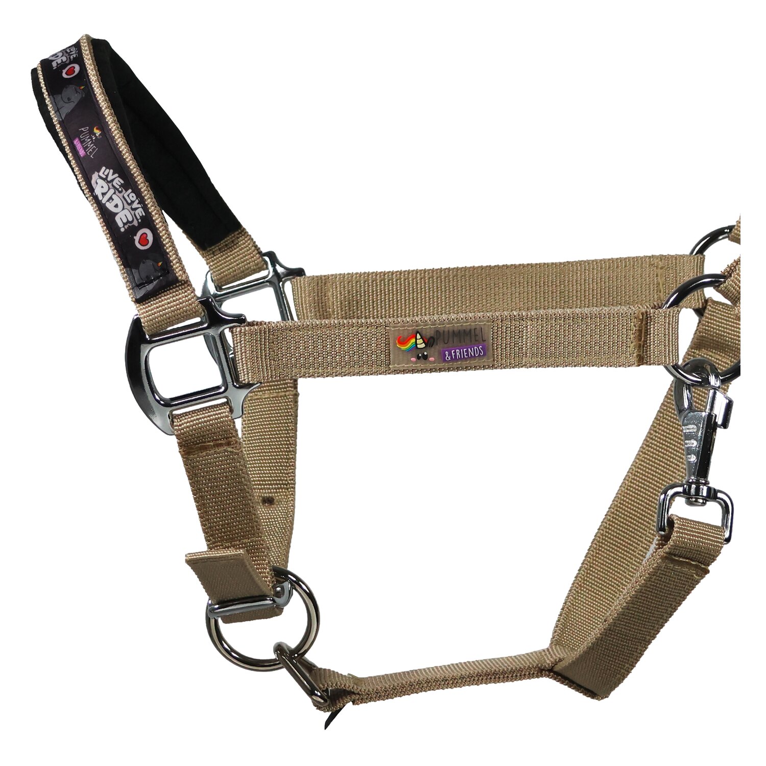 EQUEST Halfter Uno Plus Pummel Live Love Ride  - caramel