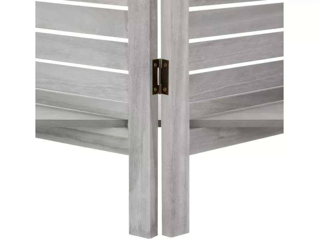 Paravent original avec 3 Étagères Bois gris H 170 cm