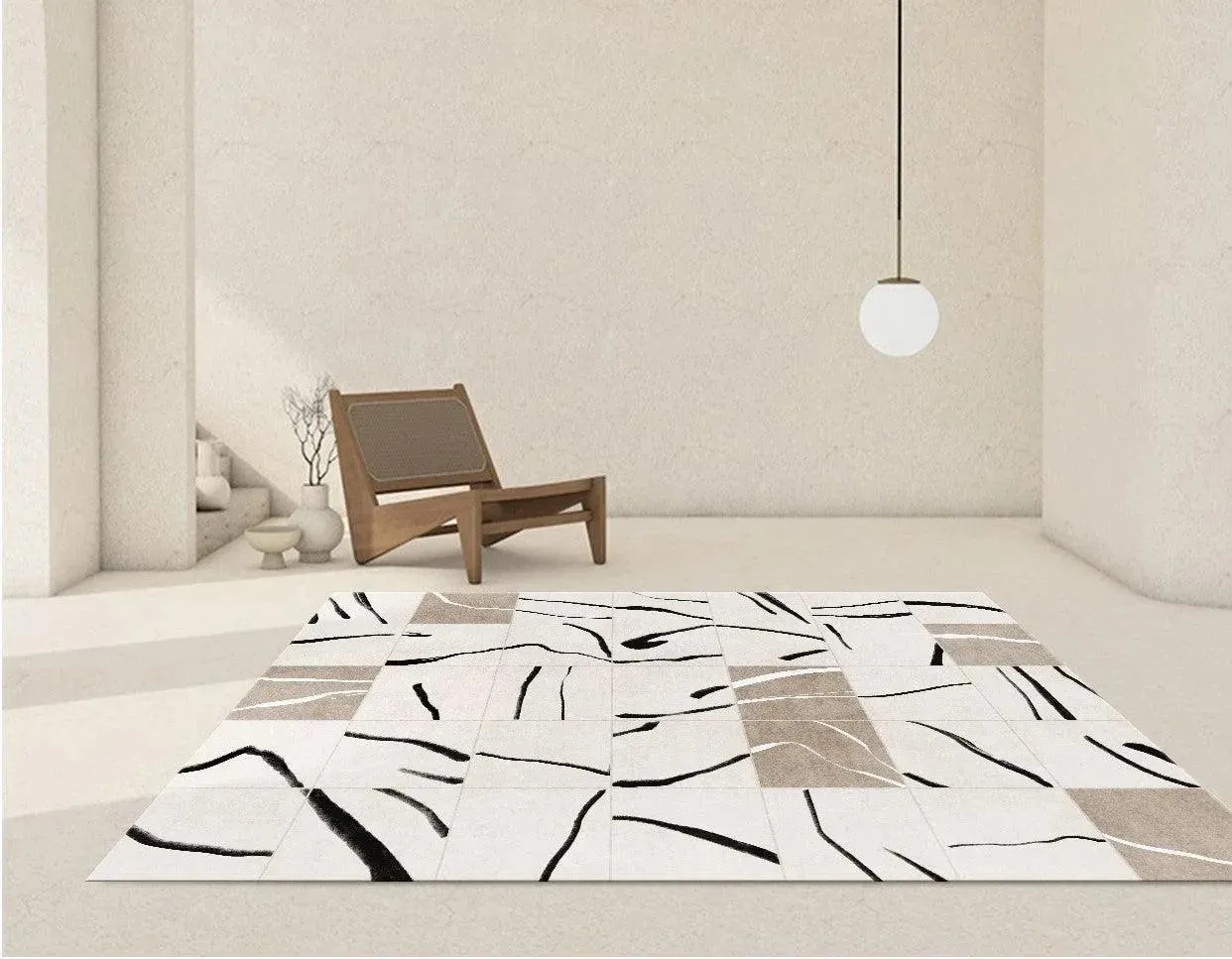 Minimalist High-end Fluffy Soft Rugs | Modern Oriental Large Area Decorative Carpet