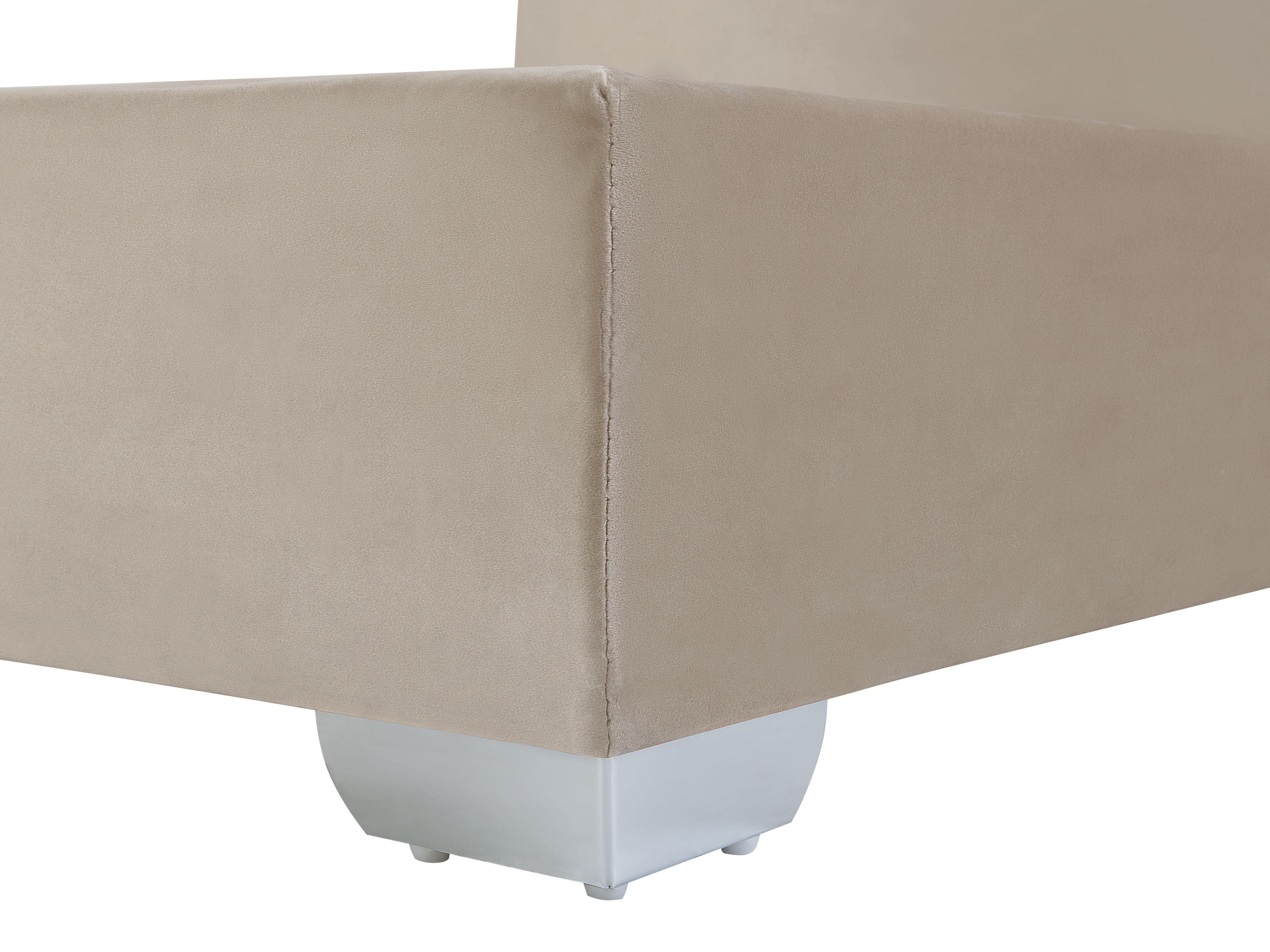 Boxspring Fluweel CONSUL 180 x 200 cm Lichtbeige