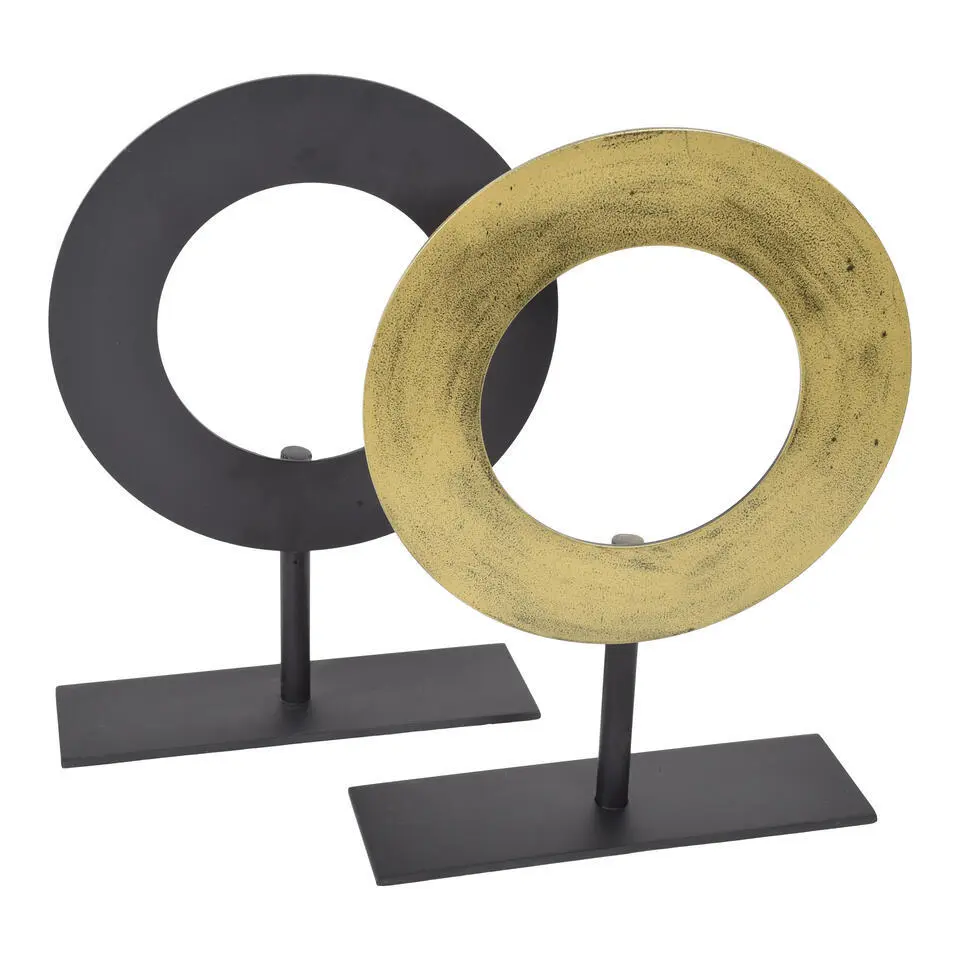 LOFT42 Joris Ornament op voet - Zwart Metaal Ø25cm