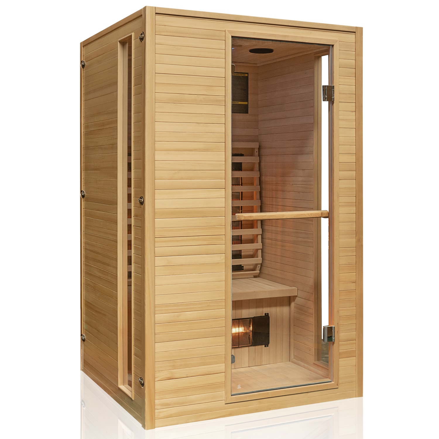 Dewello® Infrarotkabine Infrarotsauna CALGARY 115cm x 105cm inkl. 5 Vollspektrumstrahler, Farblichttherapie, LED