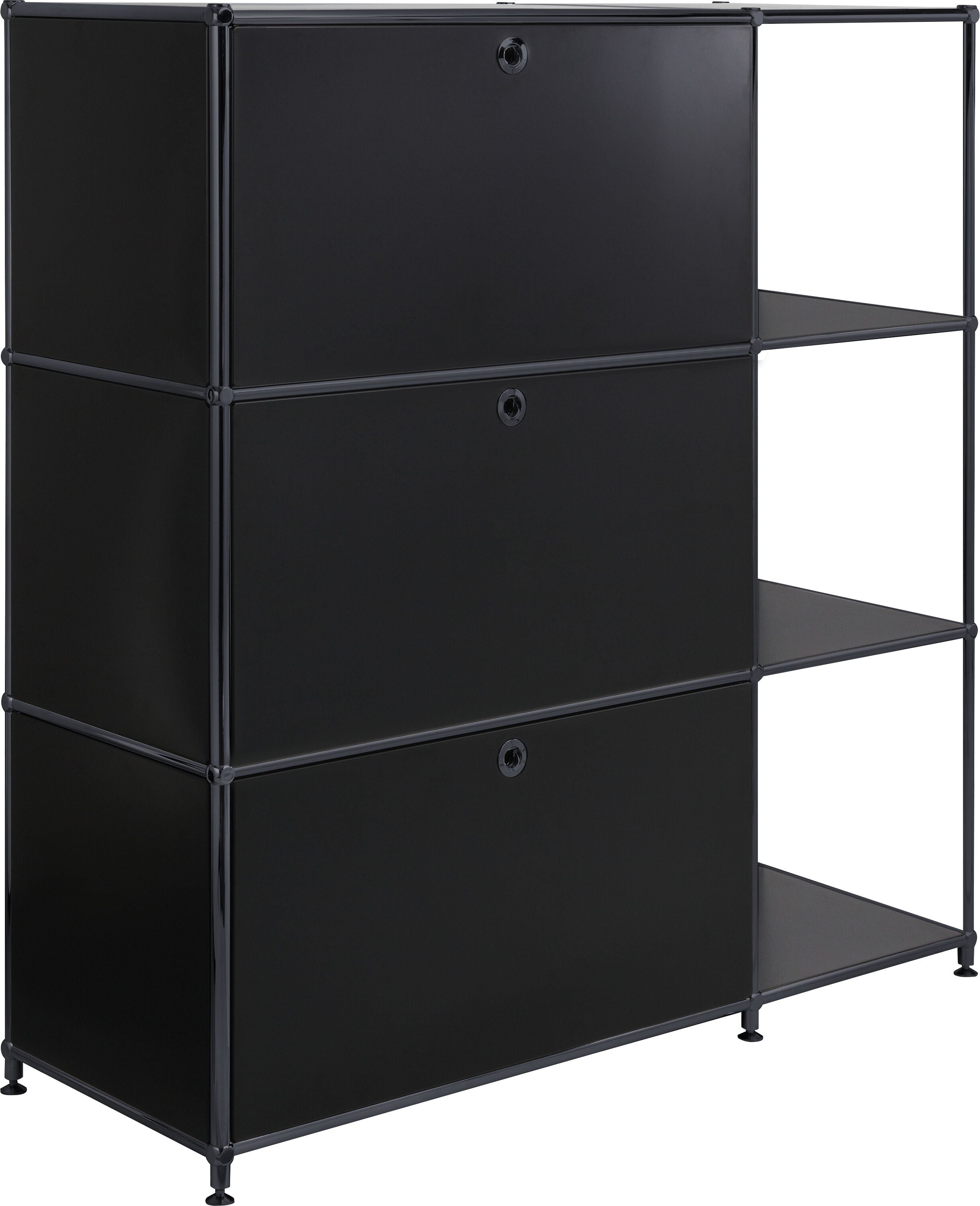 FLEXCUBE Regal - Schwarz / B: 115.0 cm x T: 40.0 cm x H: 118.0 cm