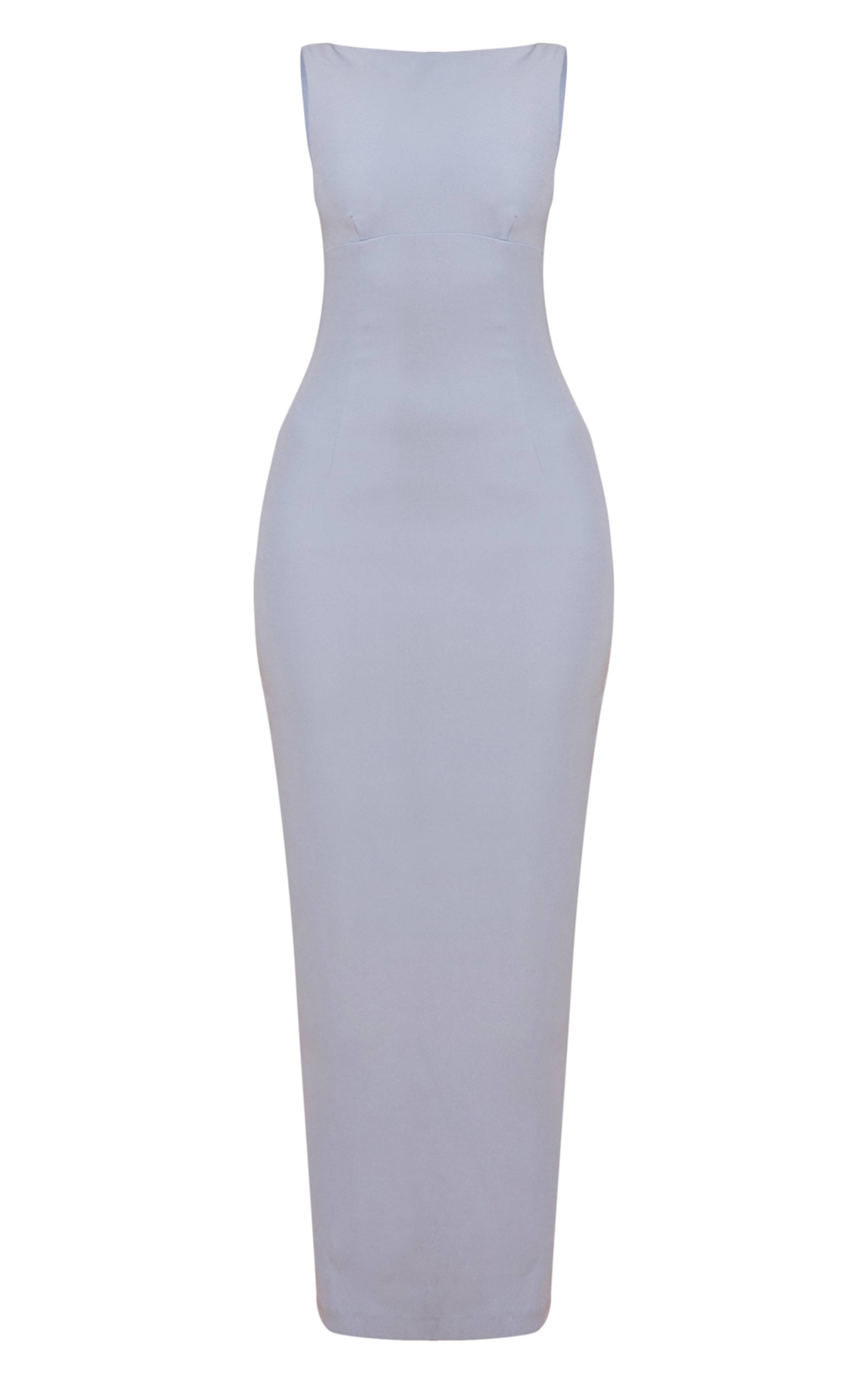 Bleu Clair Robe Longue Dos Échancré Premium