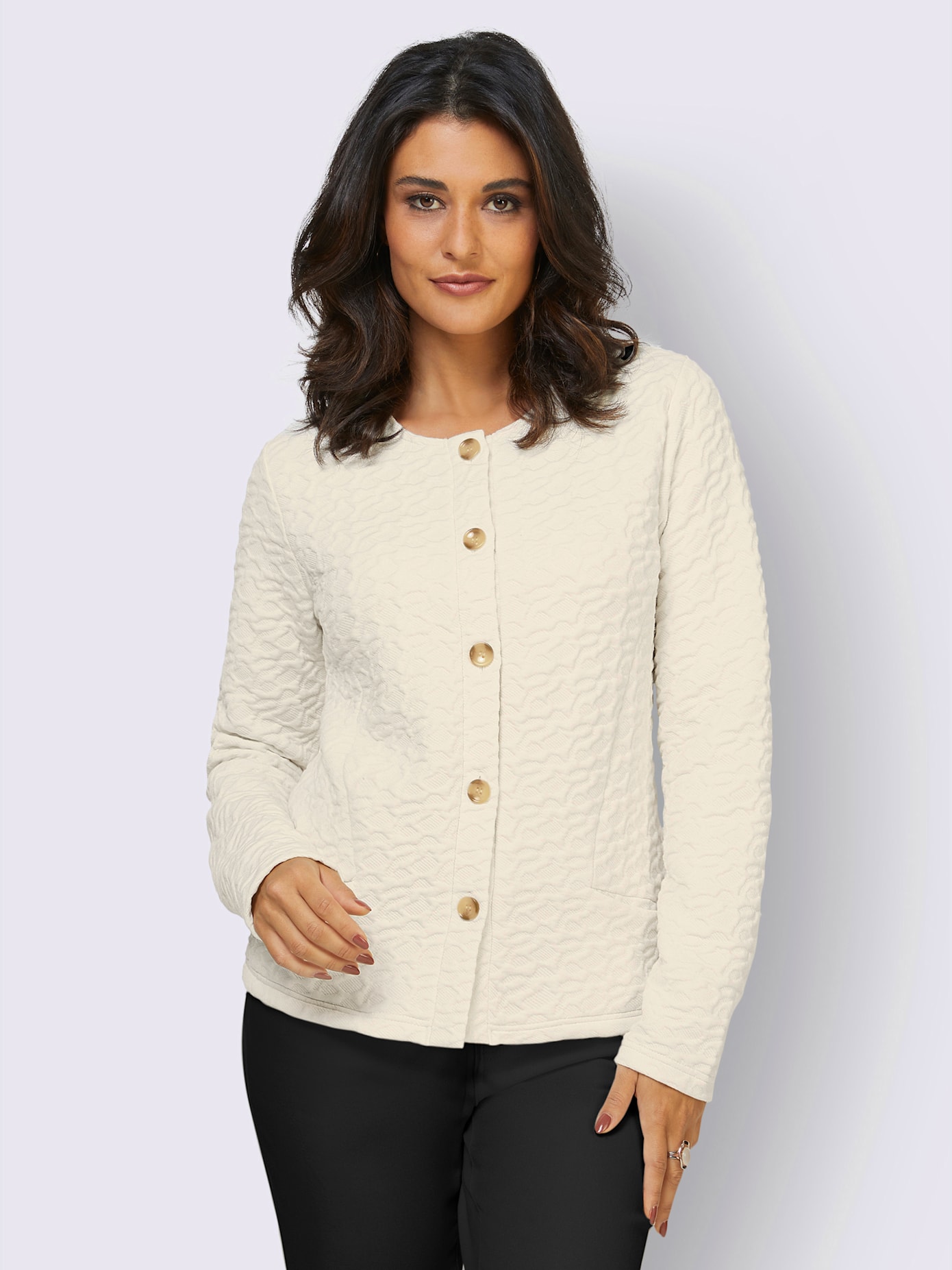 Veste légère structure jacquard