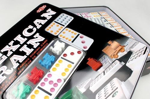 Tactic - Mexicaans Train Domino Spel - Draagbaar - Blikken Doos