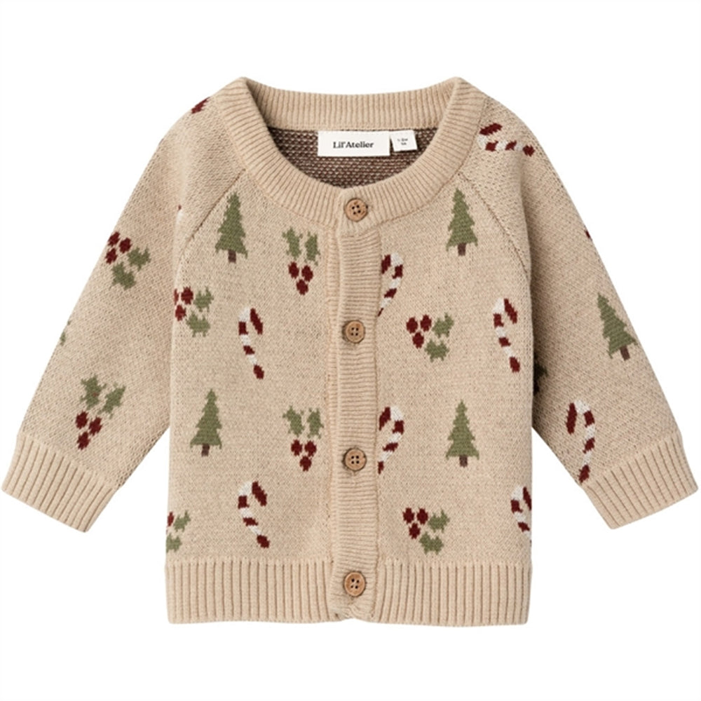 Warm Sand Melange Lamao Strik Cardigan