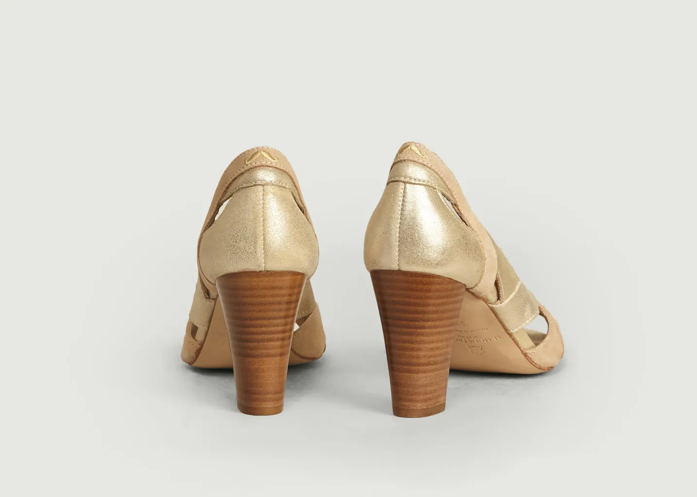 Sandales En Cuir Lamé Et Suédé Clémentine H M.Moustache