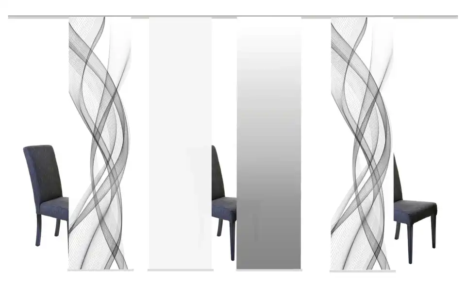 Schiebevorhang Set 4tlg. Grau 4er-Set