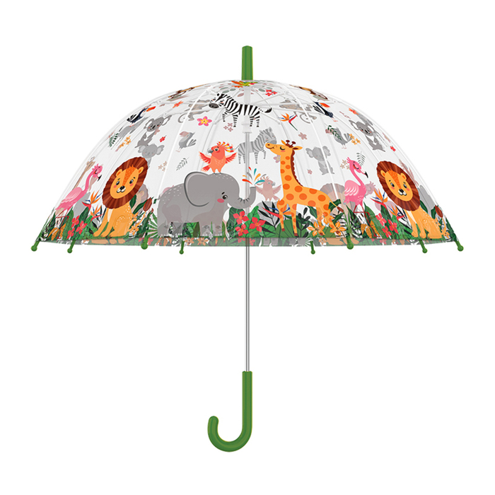 Børneparaply med junglemotiv
