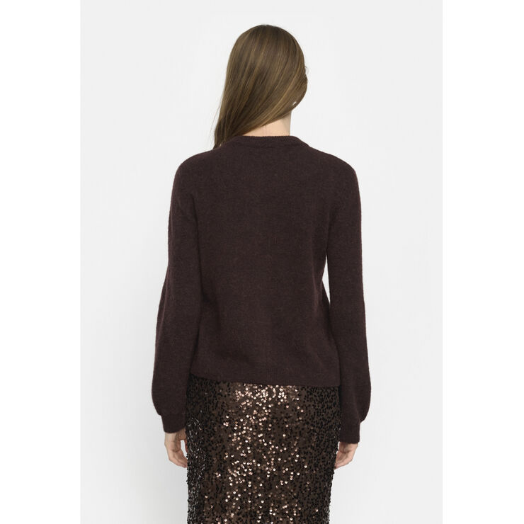 Soft Rebels SRAllison O-neck Cardigan knit Chocolate plum melange