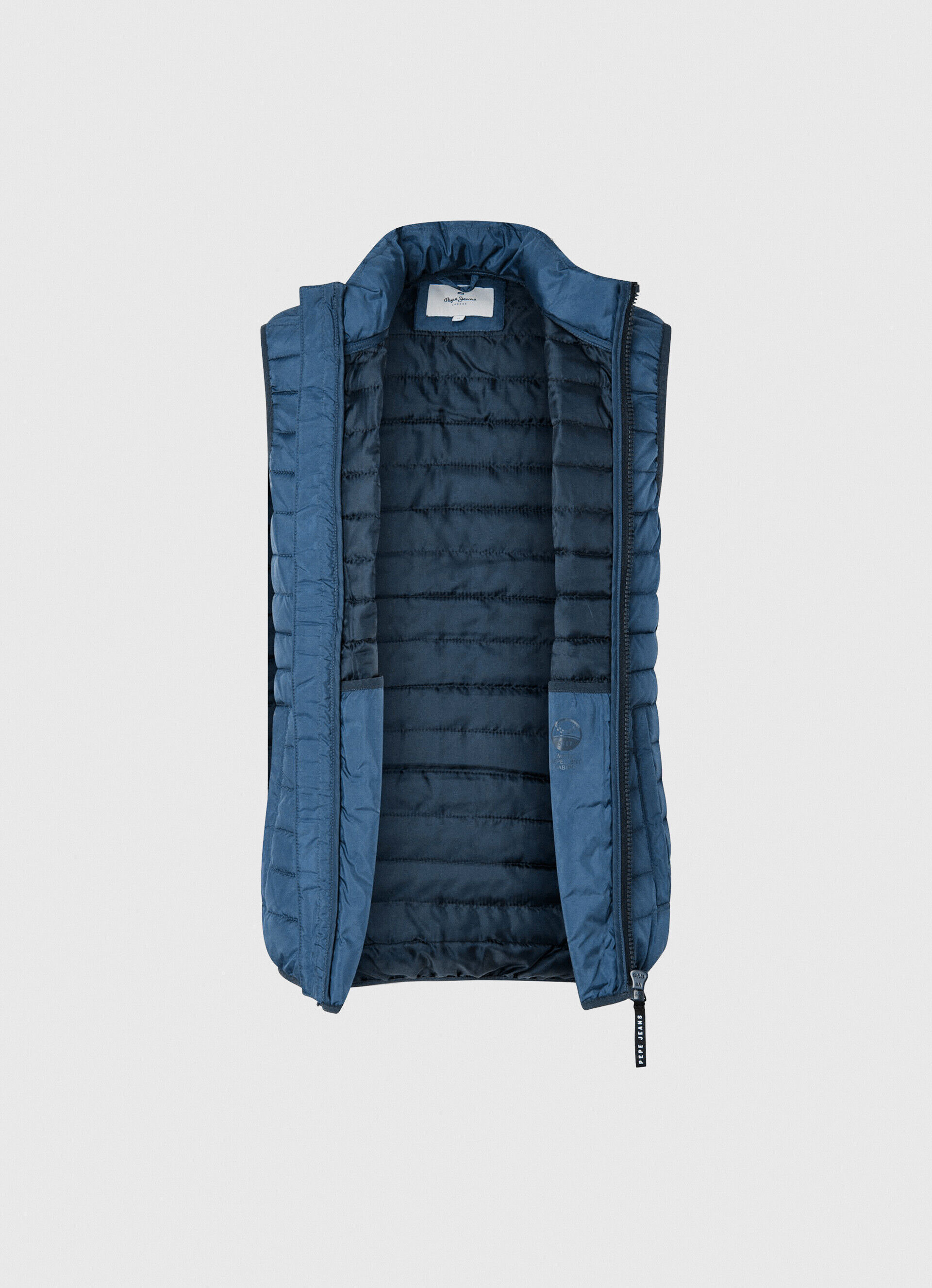 Colete acolchoado com fecho de zíper - Azul Jarman