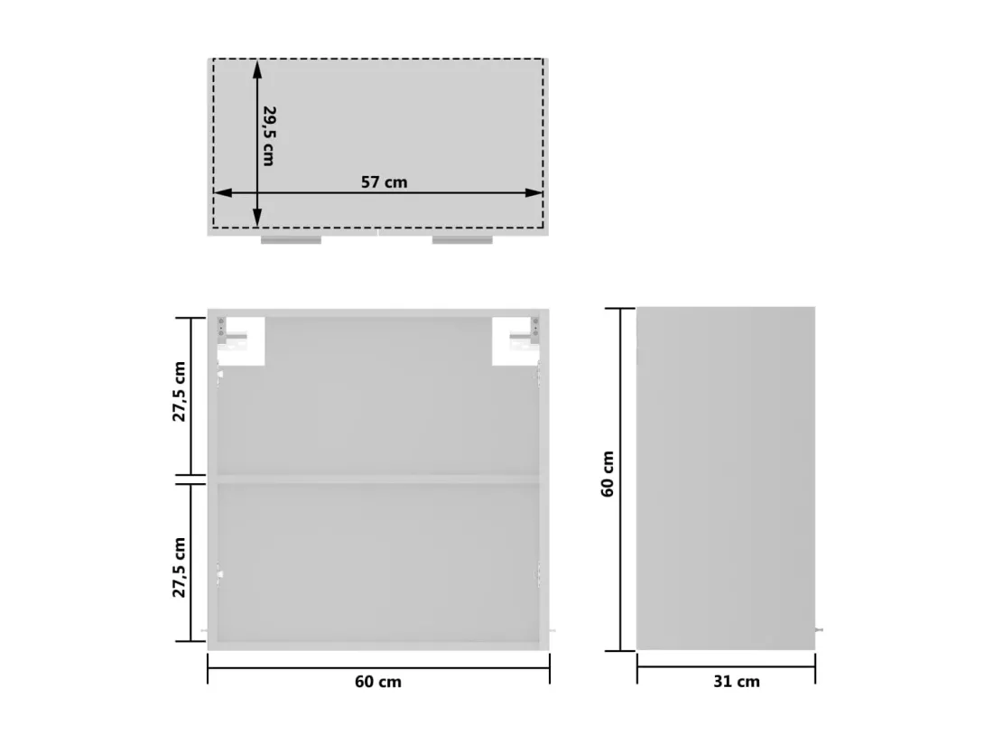 Armoire en verre suspendue 
