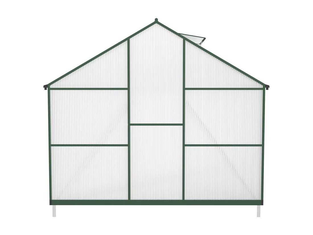 Serre de jardin en polycarbonate et aluminium - 10,42 m² - Vert - ASTELIA