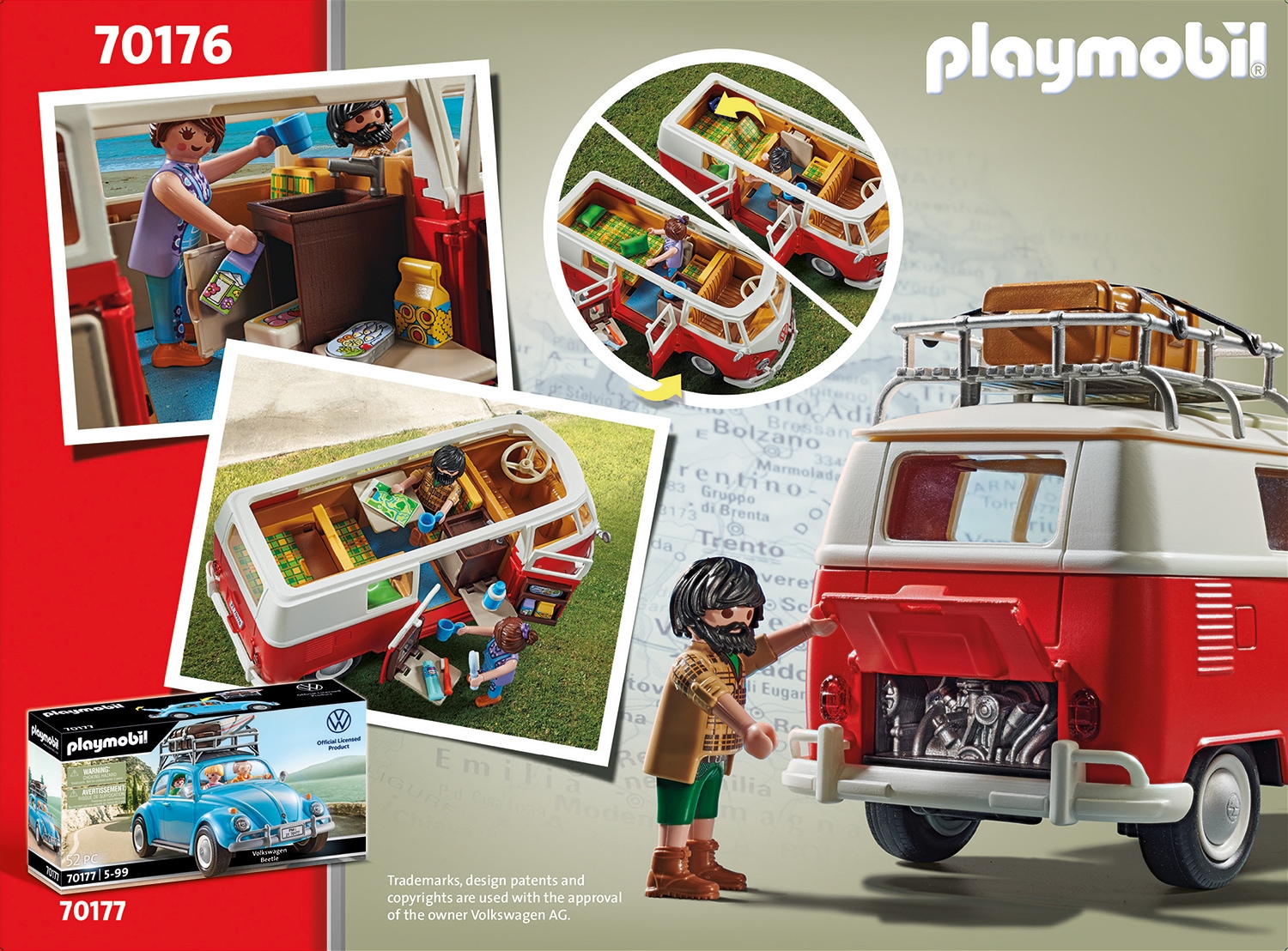 Playmobil® Konstruktions-Spielset »Volkswagen T1 Camping Bus (70176) VW Lizenz«