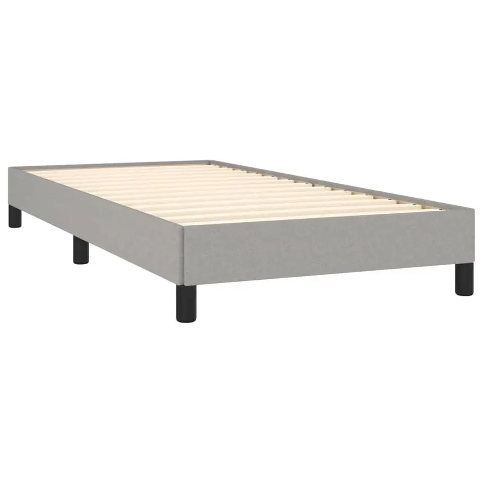 vidaXL - Bed frame met hout lattenbodem - Lichtgrijs - Stof - 90x200 cm