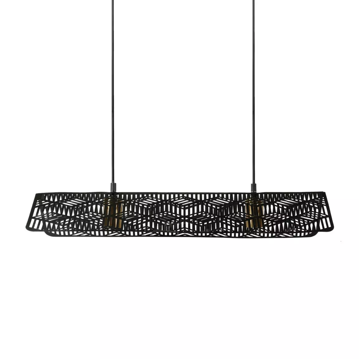 Suspension lumineuse métal double (L69 cm) Kome Noir