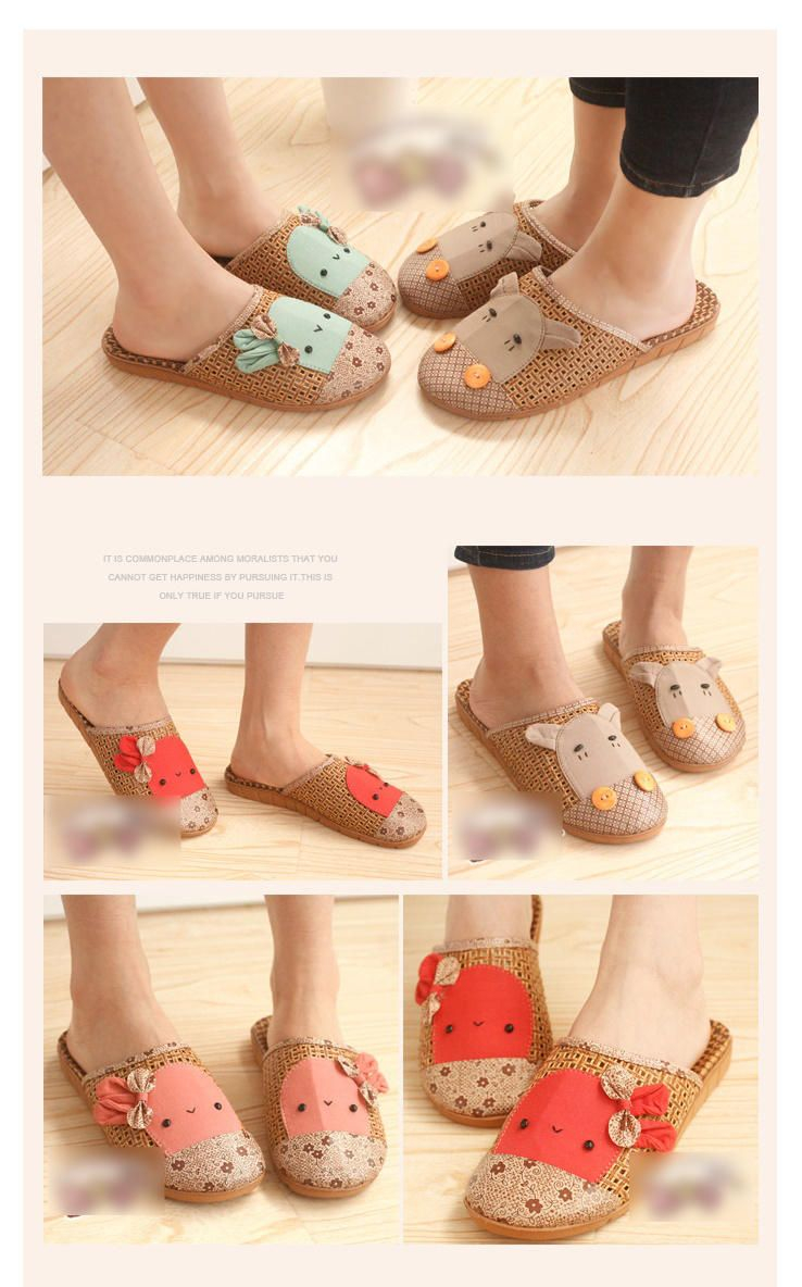 Momoi - Vlas Cartoon Pantoffels