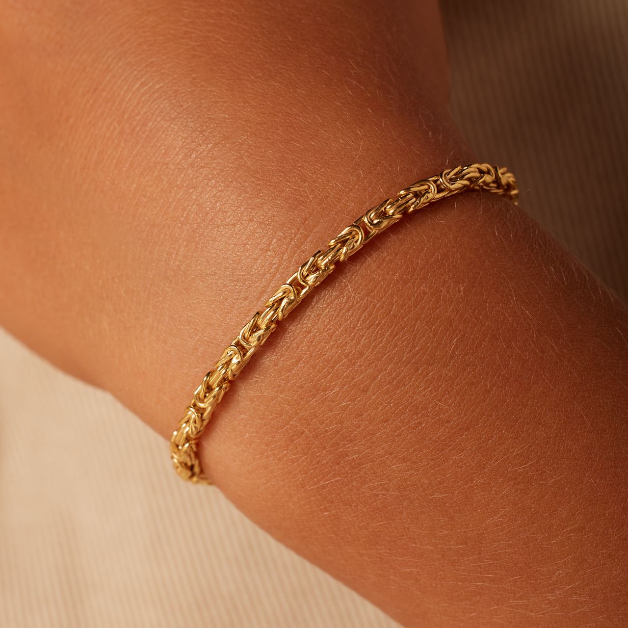 Gerecycled zilveren goldplated armband koningsschakel