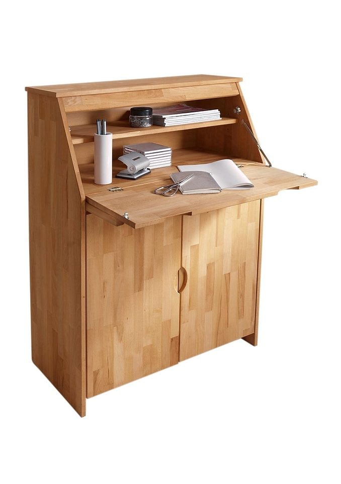 Home affaire Sekretär »Luzern, Schreibtisch,« kompakter Home-Office-Tisch, Massivholz, Breite 83 cm
