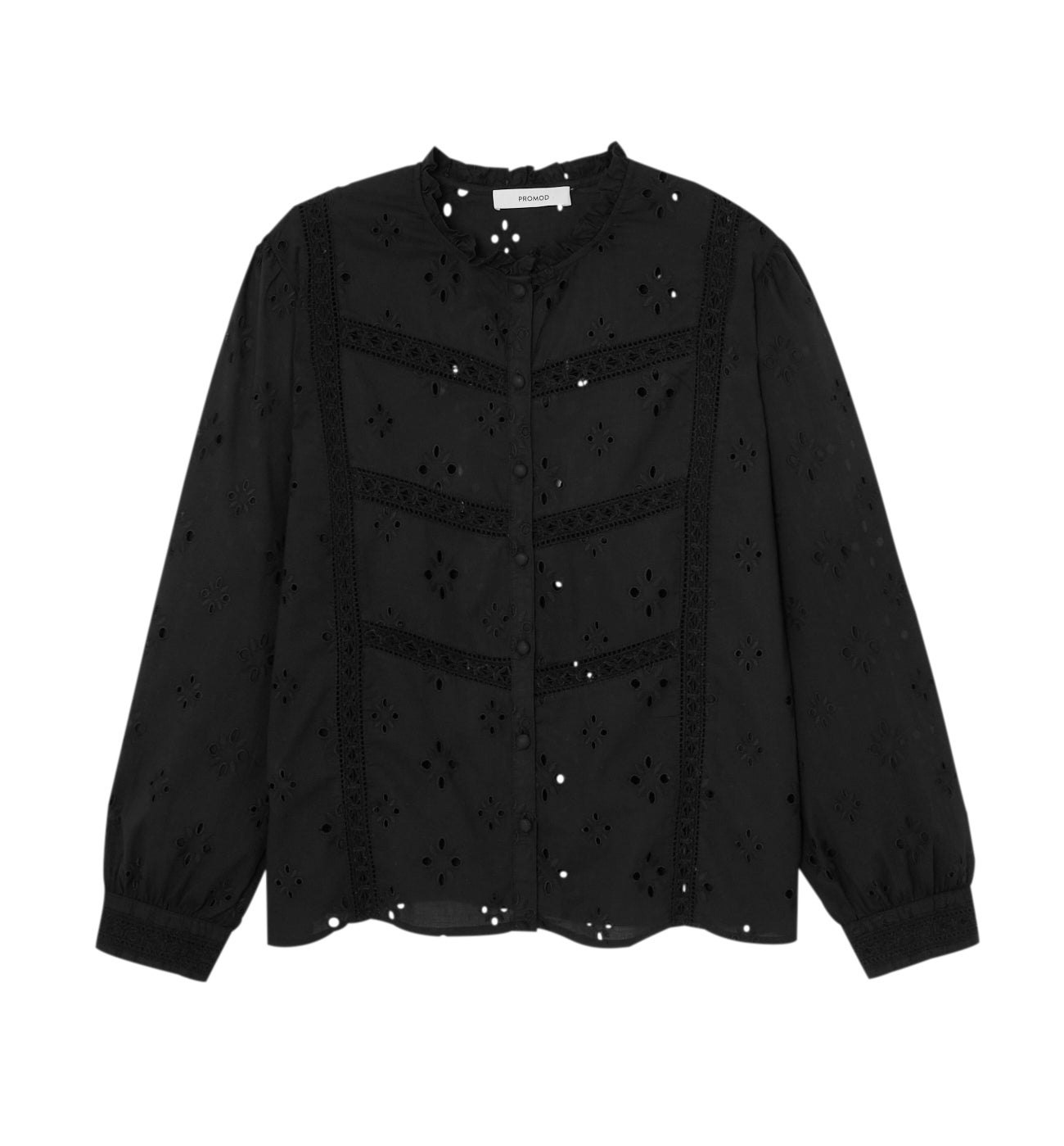 Chemise en broderie anglaise - Noir