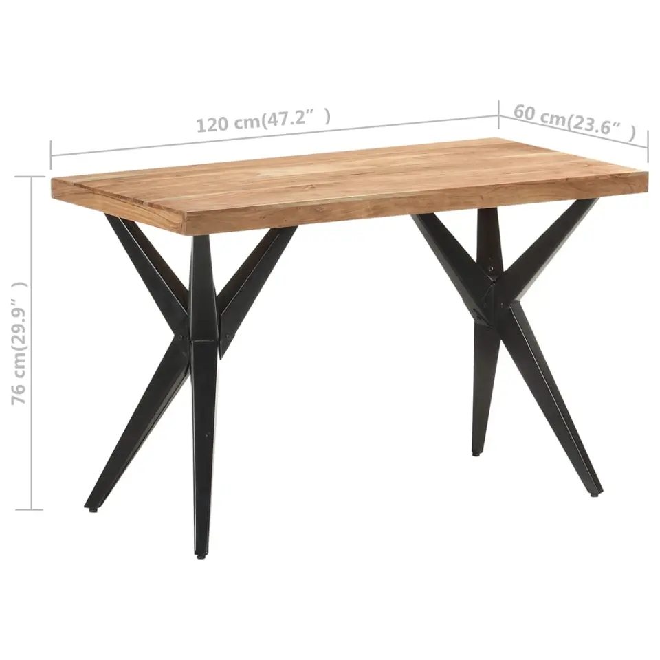 vidaXL - Eettafel - Bruin - Hout - 120 x 60 x 76 cm
