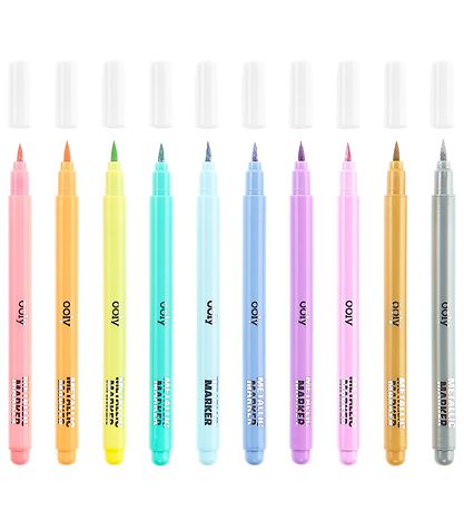 Ooly Tuschen - Metallic Brush Markers - 10 st. - Pastellfarben
