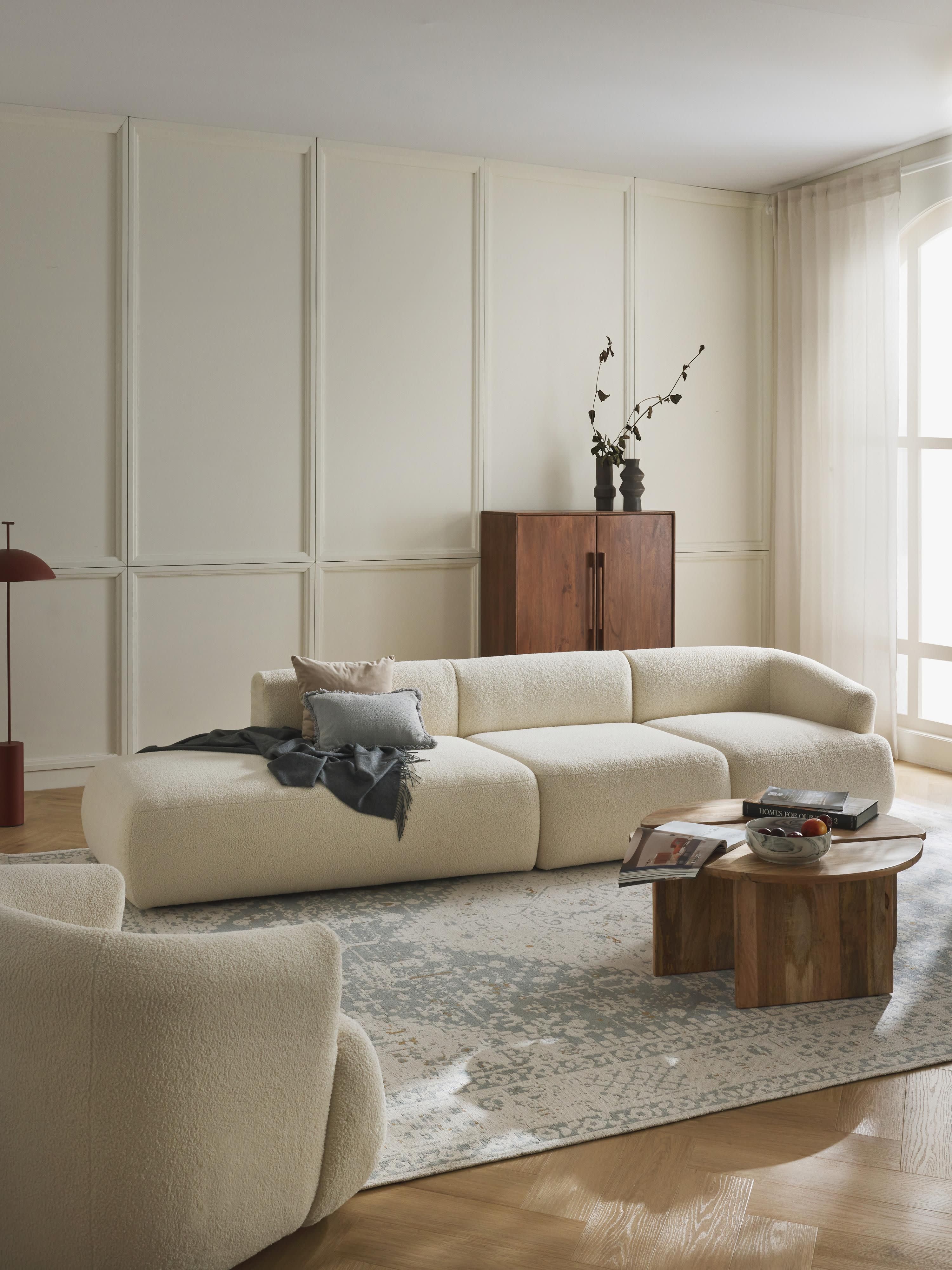 Modulaire XL chaise longue Sofia van teddy stof