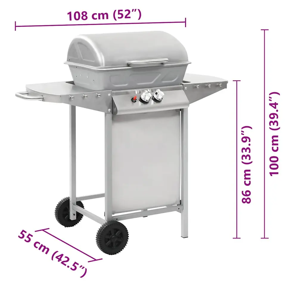 vidaXL - Barbecue - Zilver - Roestvrij staal
