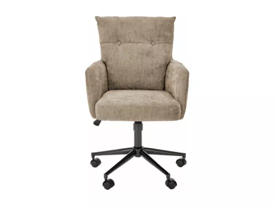 Fauteuil de bureau design tissu marron clair Persée