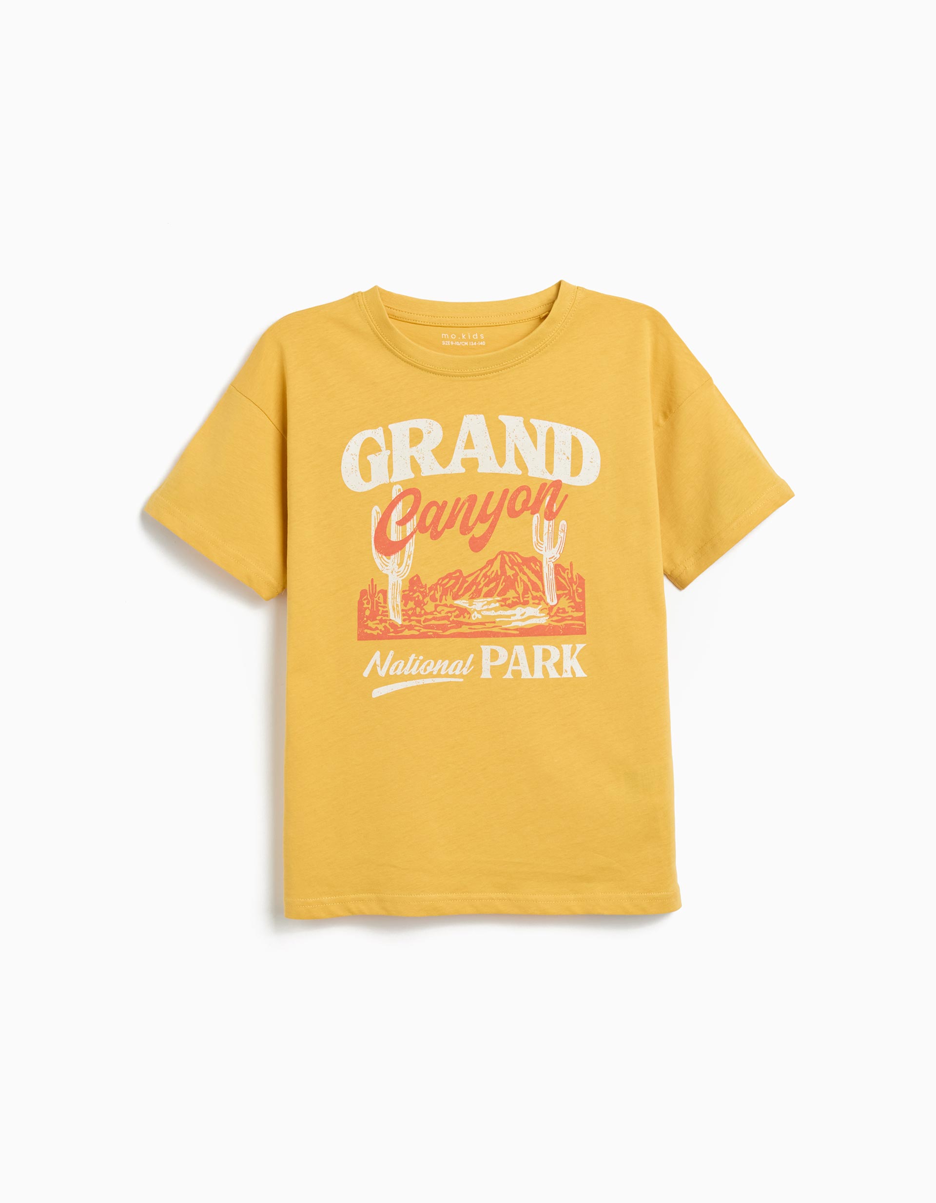 T-shirt Print, Menino, Amarelo Escuro