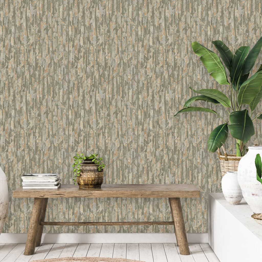 DUTCH WALLCOVERINGS Phoenix Behang, Groen en Beige