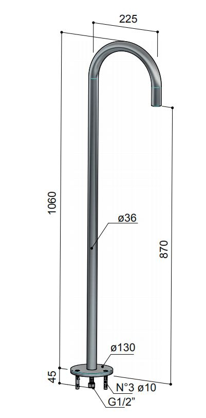 Hotbath Cobber Vrijstaande Baduitloop Chroom CB076