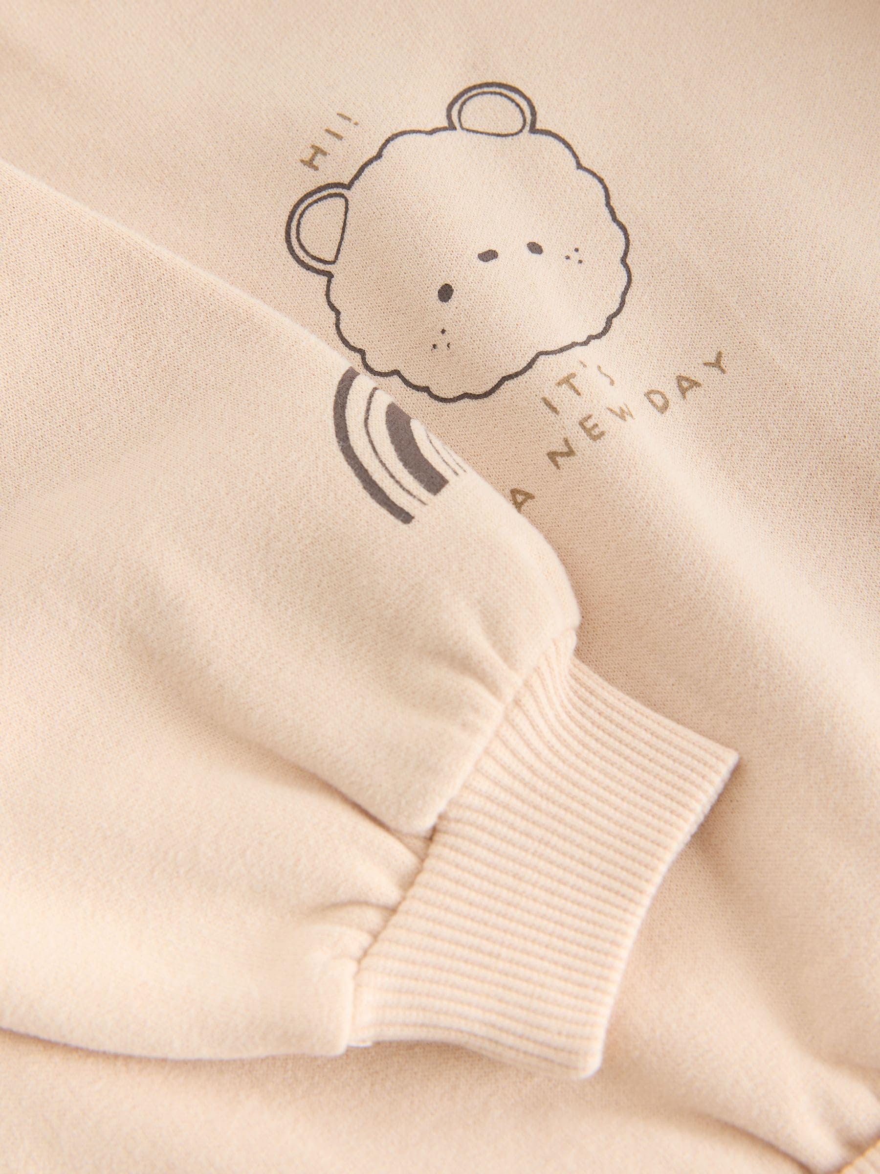 Neutral Teddy Bear - Gilet, Sweatshirt & Wide Leg Joggers 3 Piece Set (3mths-7yrs)