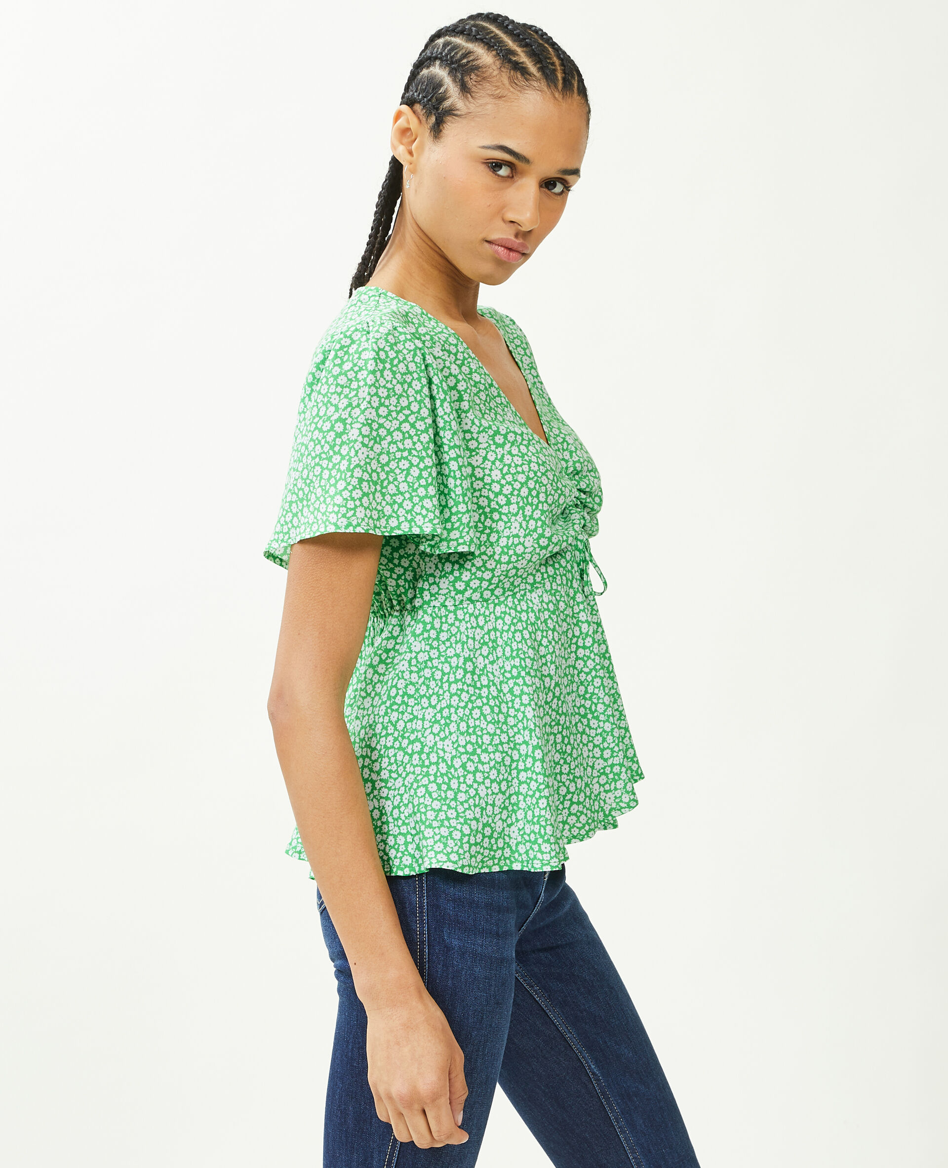 Top en tissu fluide - Noir