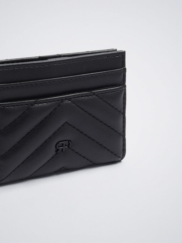 Porta-cartões acolchoado - Preto