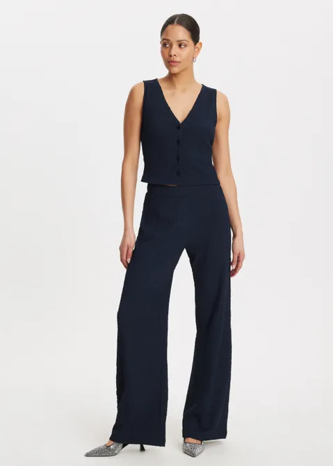 Top met structuur blauw (BLW.D)