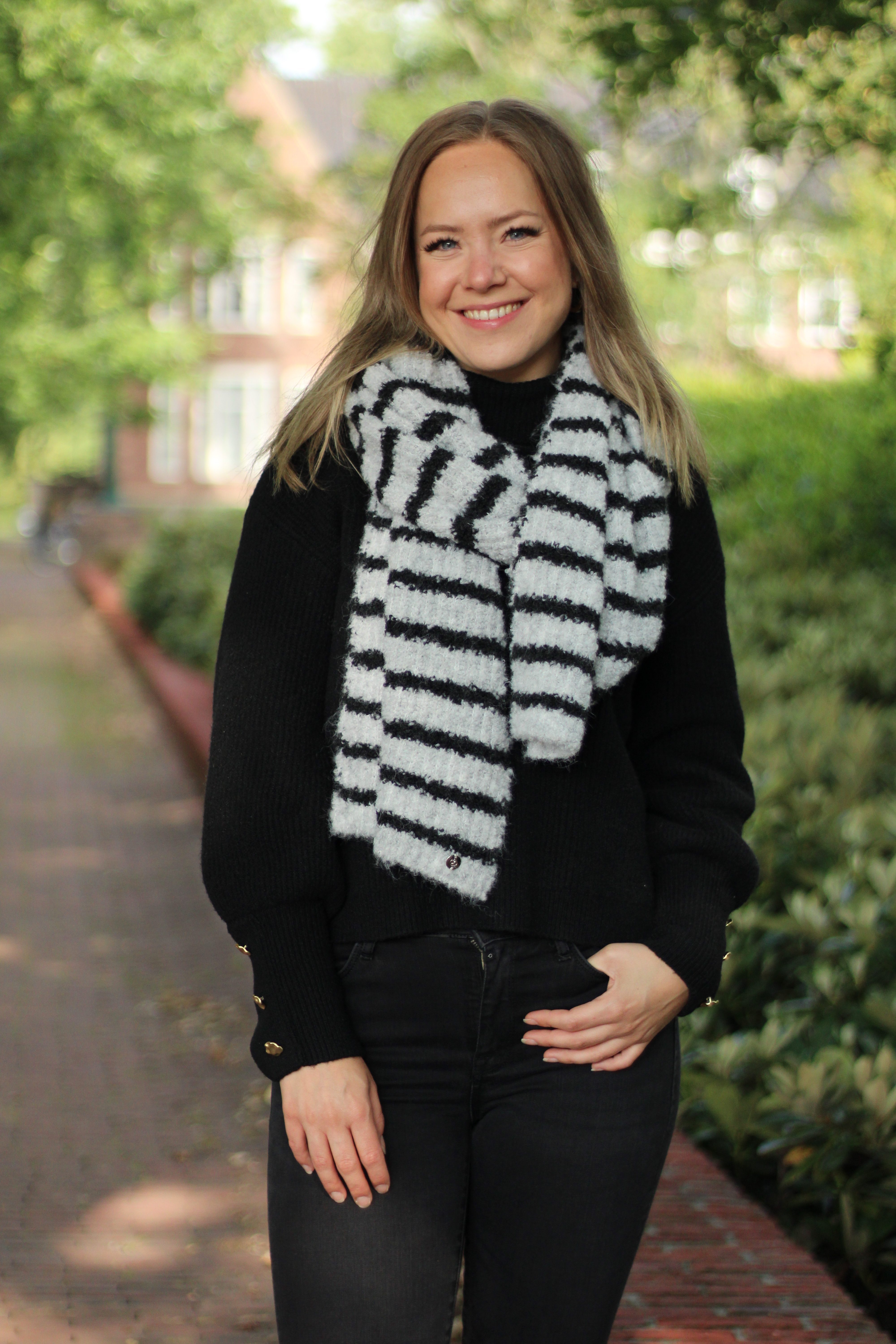 Rino & Pelle - Koos Striped Scarf - Deep Iron/Grey