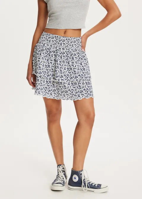 Ruffle rok met structuur assorti (ASSOR)