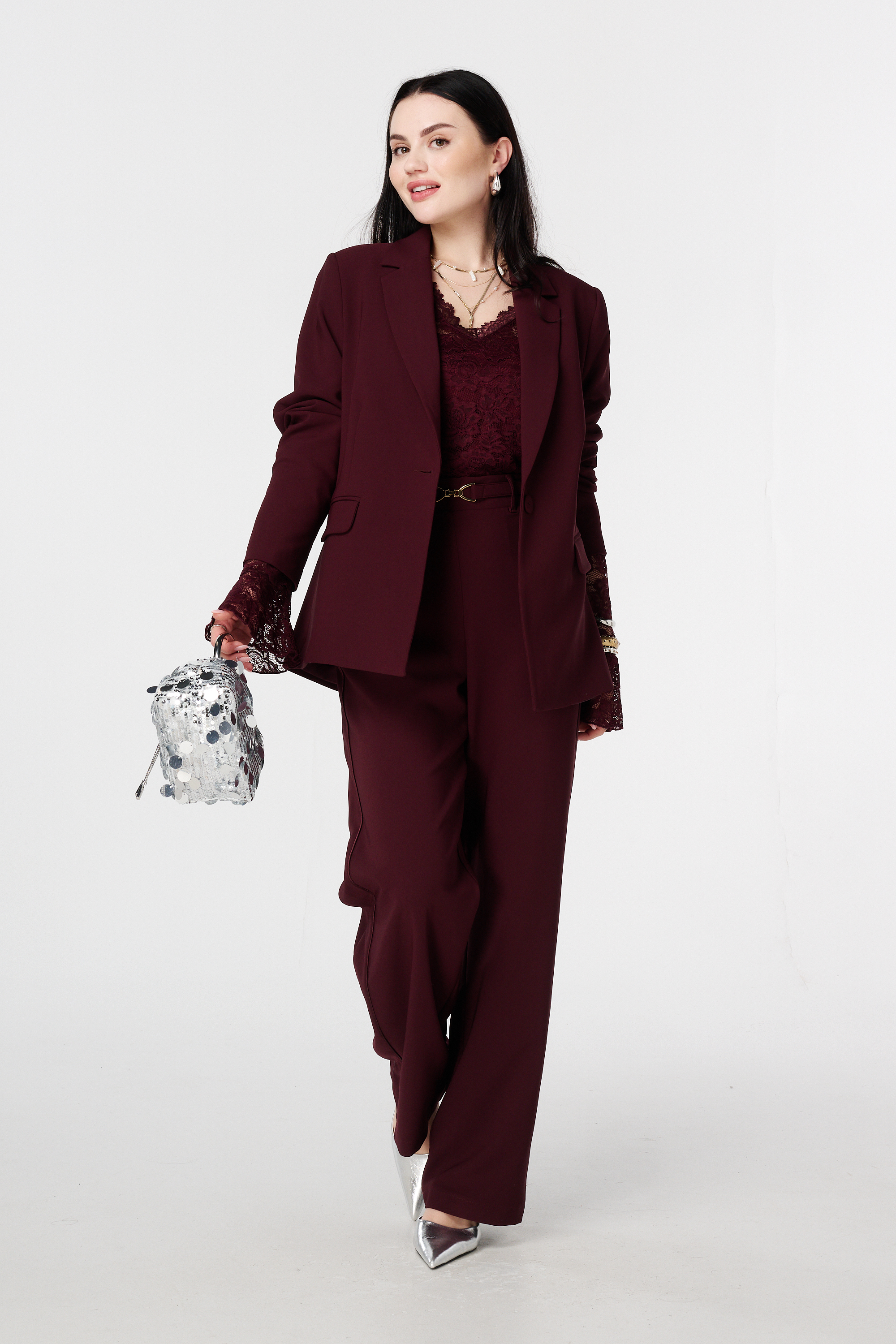 Klassieke blazer Bordeaux