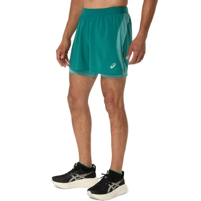 Asics Herre Shorts Road 2in1 5 Inch Shorts Blå