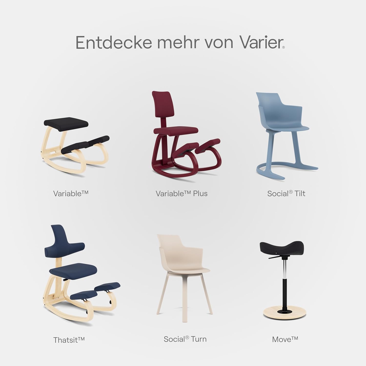 Varier Variable Balans Ergonomischer Stuhl Monochrome Marine Bewegung Haltung Buero Home Office Lernen 10 Jahre Qualitaetsgarantie