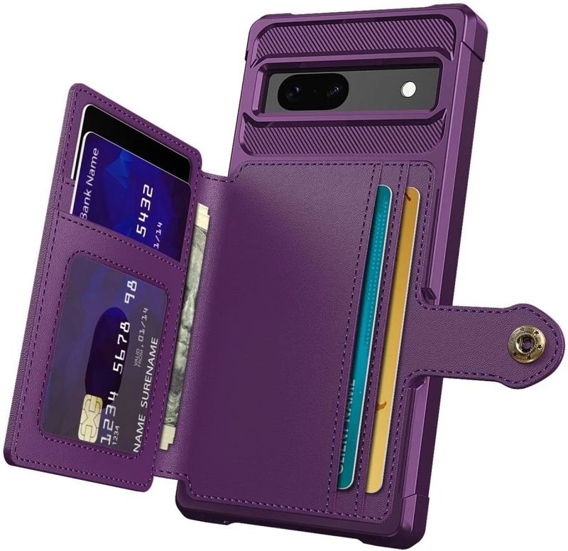 Portemonnee - Hoesje voor Google Pixel 7a - Paars - Back Cover met Pasjeshouder