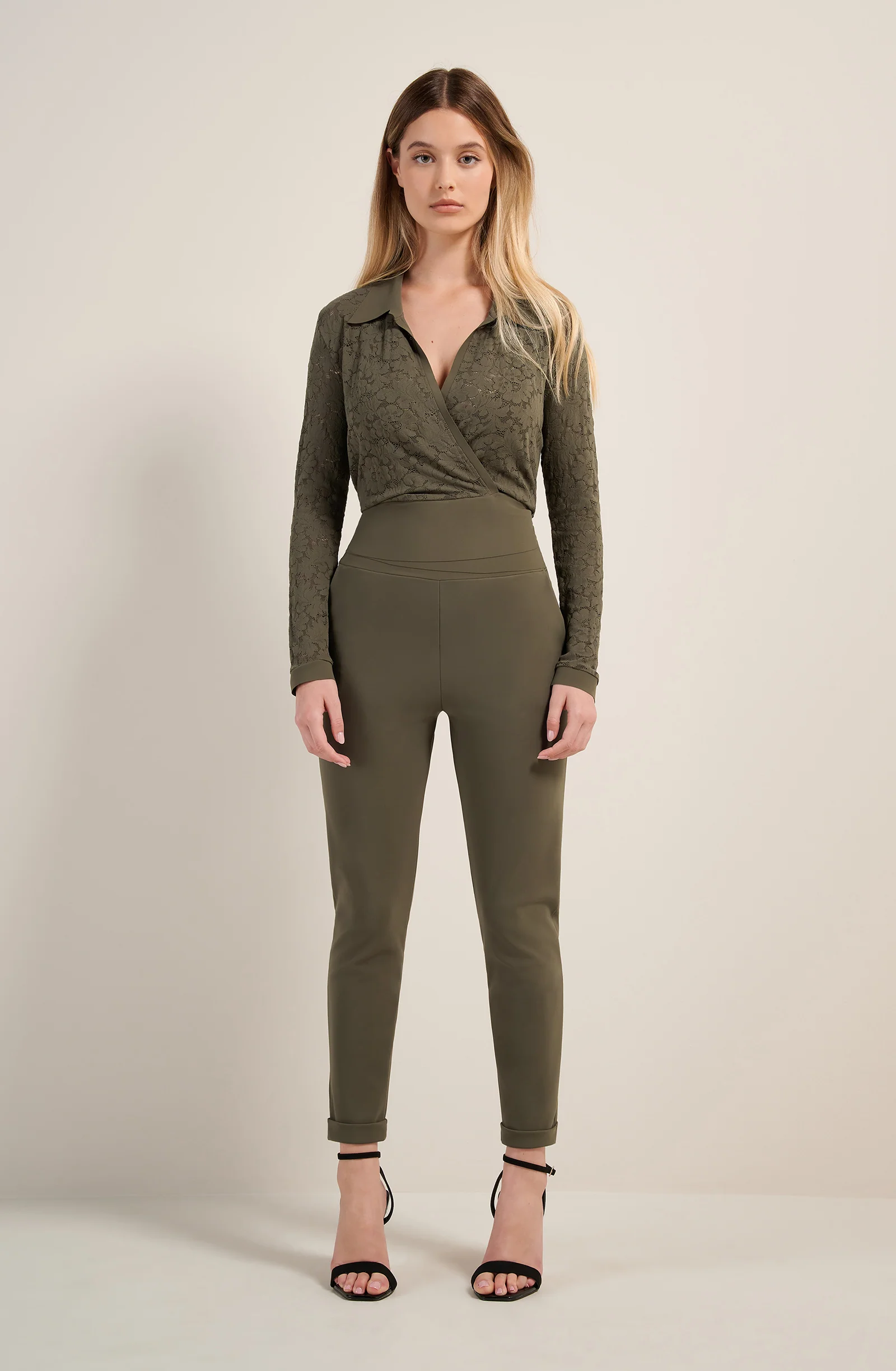 jazzi Pantalon slim lichen Lichen