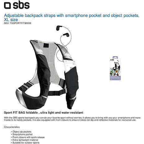 SBS ultralet sports- og løbevest str. XL