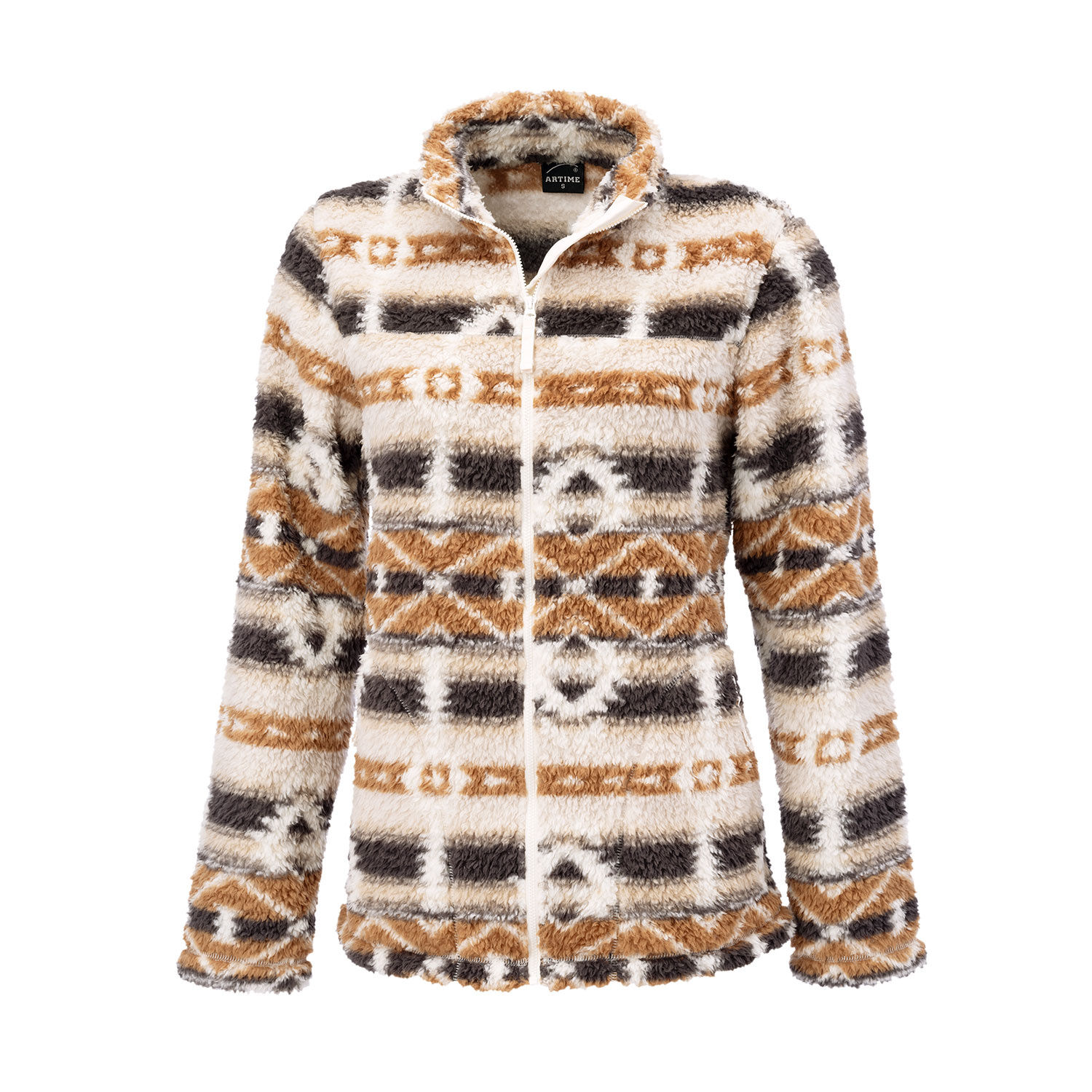 Bedruckte Damen Sherpa Fleece Jacke