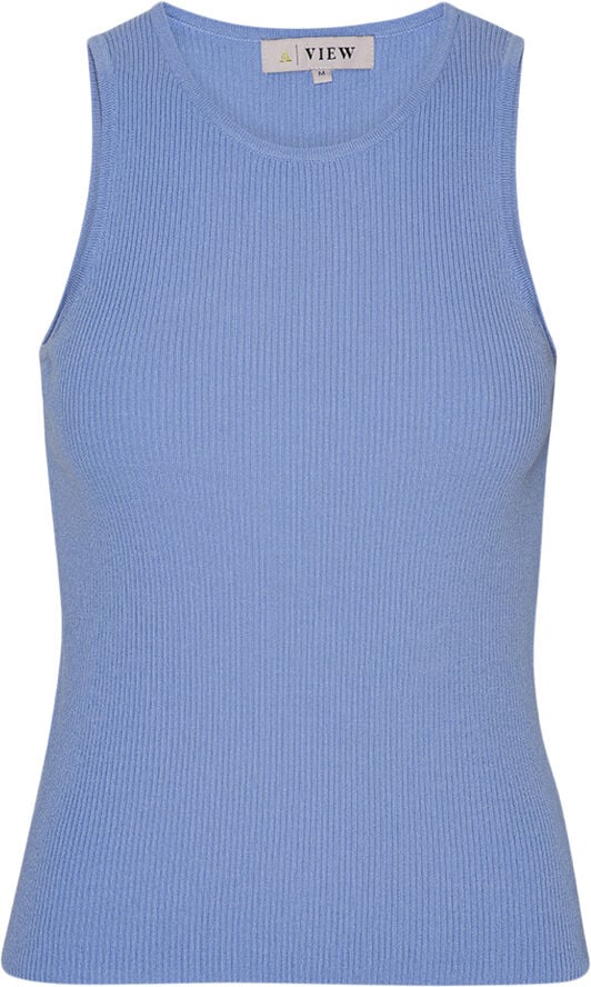 A-VIEW Rib knit tank top Light blue